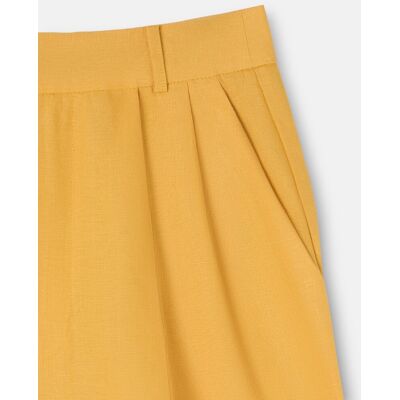 Silbon Pantalon recto lino amarillo. (36) Amarillo mujer Silbon Pantalon recto lino amarillo. (36) Amarillo mujer