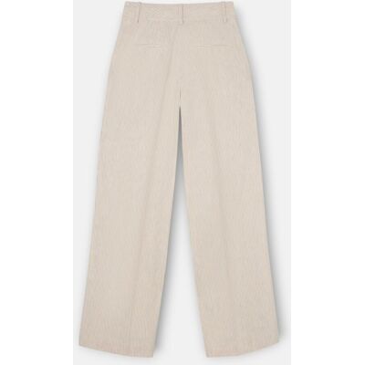 Silbon Pantalon recto rayas beige. (40) Beige mujer Silbon Pantalon recto rayas beige. (40) Beige mujer
