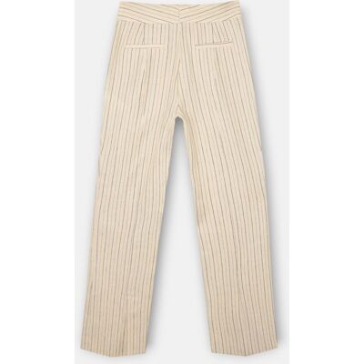 Silbon Pantalón de mujer crudo rayas azules. (36) Azul mujer Silbon Pantalón de mujer crudo rayas azules. (36) Azul mujer