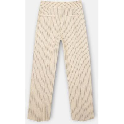 Silbon Pantalón de mujer crudo rayas azules. (44) Azul mujer Silbon Pantalón de mujer crudo rayas azules. (44) Azul mujer