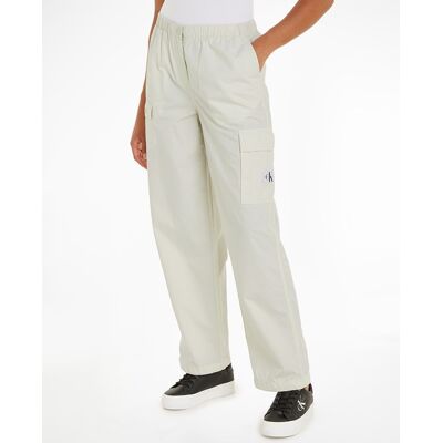 Calvin Pantalón Mujer cargo recto de algodón. (S) Blanco mujer Calvin Pantalón Mujer cargo recto de algodón. (S) Blanco mujer