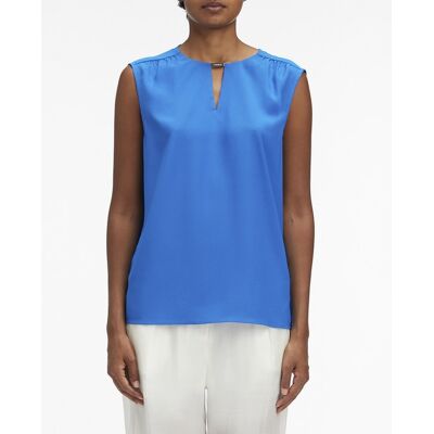 Calvin Blusa con escote en forma de ojo de cerradura. (36) Azul mujer Calvin Blusa con escote en forma de ojo de cerradura. (36) Azul mujer