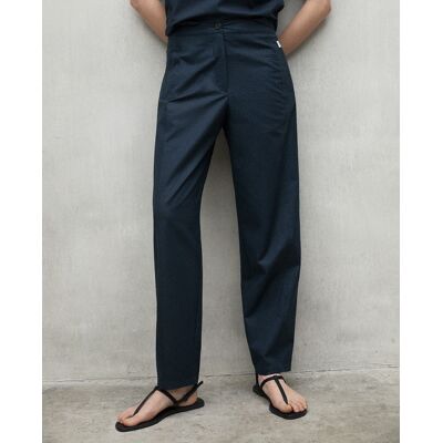 Ecoalf Pantalón recto de mujer con cierre de botón y cremallera. (38) Azul marino mujer Ecoalf Pantalón recto de mujer con cierre de botón y cremallera. (38) Azul marino mujer