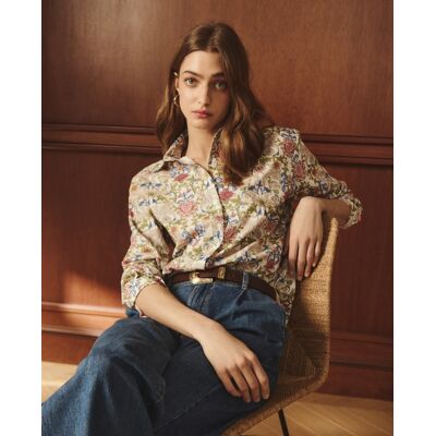 Lloyd's Camisa de mujer con manga larga y estampado botánico. (38) Blanco mujer Lloyd's Camisa de mujer con manga larga y estampado botánico. (38) Blanco mujer
