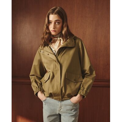 Lloyd's Parka lisa ligera corta con capucha de mujer. (46) 520 Kaki mujer Lloyd's Parka lisa ligera corta con capucha de mujer. (46) 520 Kaki mujer