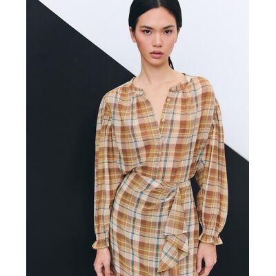Tintoretto Blusa de manga larga estampada de mujer. (40) Marrón mujer Tintoretto Blusa de manga larga estampada de mujer. (40) Marrón mujer