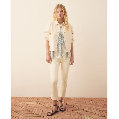 Southern Cotton Pantalón capri de mujer con bordado. (46) 120 Crudo mujer Southern Cotton Pantalón capri de mujer con bordado. (46) 120 Crudo mujer