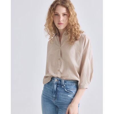 Boss Camisa relaxed con mangas kimono.. (44) Beige mujer Boss Camisa relaxed con mangas kimono.. (44) Beige mujer