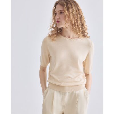 Boss Jersey manga corta de cuello redondo.. (M) Beige mujer Boss Jersey manga corta de cuello redondo.. (M) Beige mujer