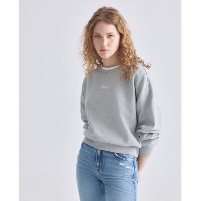 Boss Sudadera manga larga sin capucha.. Gris mujer Boss Sudadera manga larga sin capucha.. Gris mujer