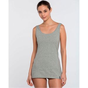 Blanco Camiseta sin mangas en algodón. (42) Gris mujer Blanco Camiseta sin mangas en algodón. (42) Gris mujer