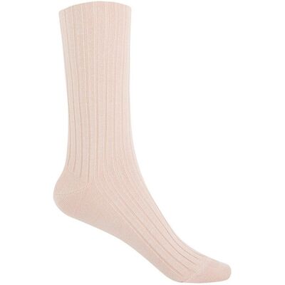 Blanco Calcetines cortos de mujer de bambú de canalé - puño no aprieta. Hecho en España. (única) Beige mujer Blanco Calcetines cortos de mujer de bambú de canalé - puño no aprieta. Hecho en España. (única) Beige mujer