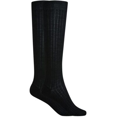 Blanco Calcetines altos de mujer 100% lana de canalé. Hecho en España. (única) Negro mujer Blanco Calcetines altos de mujer 100% lana de canalé. Hecho en España. (única) Negro mujer