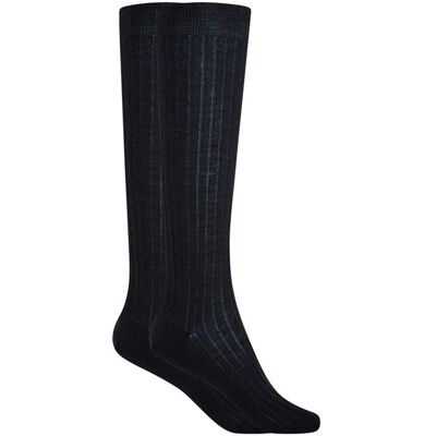 Blanco Calcetines altos de mujer 100% lana de canalé. Hecho en España. (única) Azul marino mujer Blanco Calcetines altos de mujer 100% lana de canalé. Hecho en España. (única) Azul marino mujer