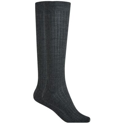 Blanco Calcetines altos de mujer 100% lana de canalé. Hecho en España. (única) Gris mujer Blanco Calcetines altos de mujer 100% lana de canalé. Hecho en España. (única) Gris mujer