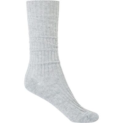 Blanco Calcetín de mujer alto de cashmere-lana - con canalé. Hecho en España. (M) Gris oscuro mujer Blanco Calcetín de mujer alto de cashmere-lana - con canalé. Hecho en España. (M) Gris oscuro mujer