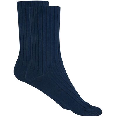 Blanco Calcetines de mujer de bambú en azul marino. Azul marino mujer Blanco Calcetines de mujer de bambú en azul marino. Azul marino mujer