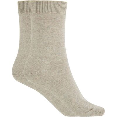 Blanco Calcetines cortos de mujer de lana mercerizada lisos. Hecho en España. Beige mujer Blanco Calcetines cortos de mujer de lana mercerizada lisos. Hecho en España. Beige mujer