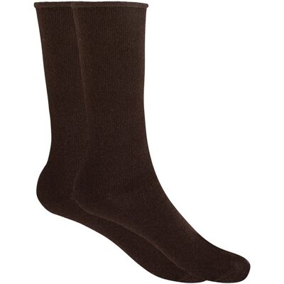 Blanco Calcetines cortos de mujer de cashmere-lana lisos con puño roulé. Hecho en España.Cashmere. Marrón mujer Blanco Calcetines cortos de mujer de cashmere-lana lisos con puño roulé. Hecho en España.Cashmere. Marrón mujer