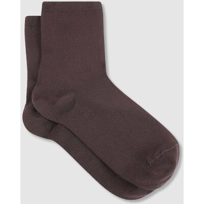 Blanco Calcetines tobilleros de mujer de modal lisos. Hecho en España. (única) Marrón mujer Blanco Calcetines tobilleros de mujer de modal lisos. Hecho en España. (única) Marrón mujer