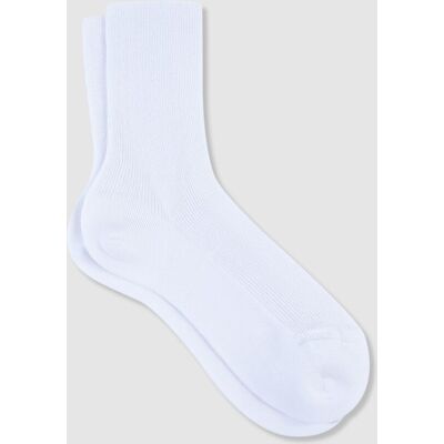 Calcetines cortos de mujer de algodón mercerizado y canalé - Antialérgico. Hecho en España.. (M) Blanco mujer Calcetines cortos de mujer de algodón mercerizado y canalé - Antialérgico. Hecho en España.. (M) Blanco mujer