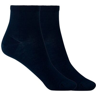 Blanco Pack de 2 pares de calcetines de mujer de Hilo de Escocia lisos. (Única) Azul marino mujer Blanco Pack de 2 pares de calcetines de mujer de Hilo de Escocia lisos. (Única) Azul marino mujer