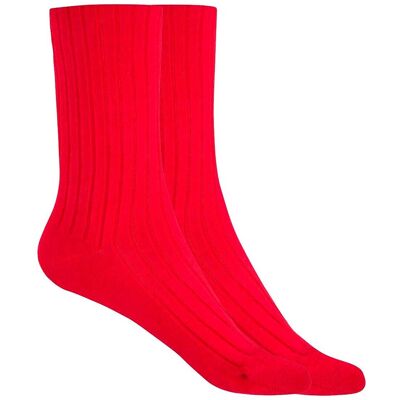 Blanco Pack de 2 pares de calcetines de mujer de bambú canalé con puño no aprieta. (Única) Rojo mujer Blanco Pack de 2 pares de calcetines de mujer de bambú canalé con puño no aprieta. (Única) Rojo mujer
