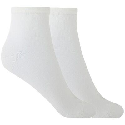 Pack de 2 pares de calcetines de mujer de bambú lisos. (Única) Blanco mujer Pack de 2 pares de calcetines de mujer de bambú lisos. (Única) Blanco mujer