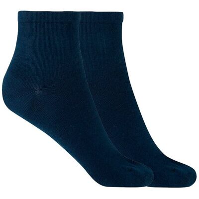 Blanco Pack de 2 pares de calcetines de mujer de bambú lisos. (Única) Azul marino mujer Blanco Pack de 2 pares de calcetines de mujer de bambú lisos. (Única) Azul marino mujer