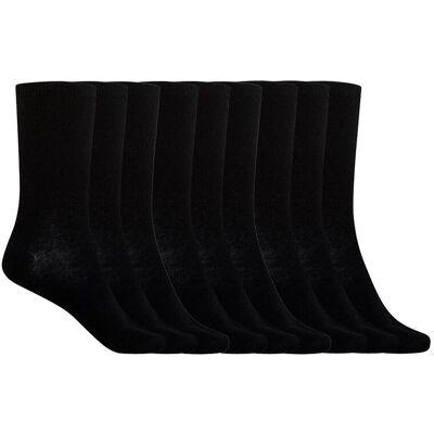 Blanco Pack de 9 pares de calcetines de mujer de algodón Basix liso. (Única) Negro mujer Blanco Pack de 9 pares de calcetines de mujer de algodón Basix liso. (Única) Negro mujer