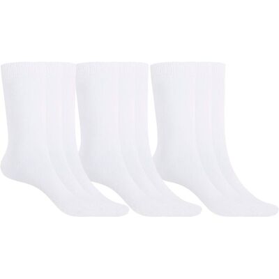 Pack de 9 pares de calcetines de mujer de algodón Basix liso. (Única) Blanco mujer Pack de 9 pares de calcetines de mujer de algodón Basix liso. (Única) Blanco mujer