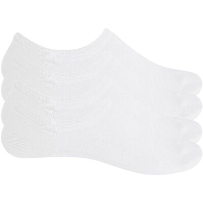 Pack de 4 pares de pinkies de mujer de algodón invisibles. (36-42) Blanco mujer Pack de 4 pares de pinkies de mujer de algodón invisibles. (36-42) Blanco mujer
