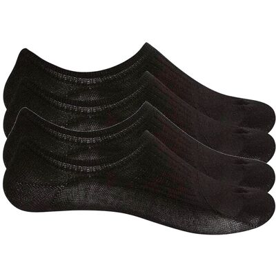 Blanco Pack de 4 pares de pinkies de mujer de algodón invisibles. (36-42) Negro mujer Blanco Pack de 4 pares de pinkies de mujer de algodón invisibles. (36-42) Negro mujer