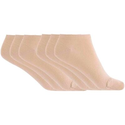 Blanco Pack de 6 pares de calcetines de mujer de algodón Basix liso. (Única) Beige mujer Blanco Pack de 6 pares de calcetines de mujer de algodón Basix liso. (Única) Beige mujer