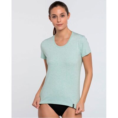 Blanco Camiseta interior de mujer de manga corta en algodón. (42) Verde Agua mujer Blanco Camiseta interior de mujer de manga corta en algodón. (42) Verde Agua mujer