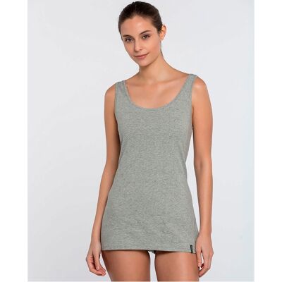 Blanco Camiseta sin mangas en algodón. (42) Gris mujer Blanco Camiseta sin mangas en algodón. (42) Gris mujer