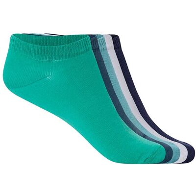 Blanco Pack de 5 pares de calcetines de mujer de algodón lisos. (36-40) Verde cadete mujer Blanco Pack de 5 pares de calcetines de mujer de algodón lisos. (36-40) Verde cadete mujer