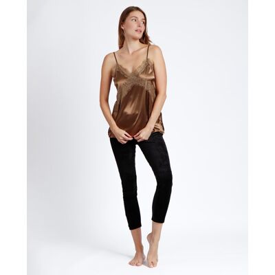 Admas Camiseta interior de mujer satinada de tirantes. (42) Marrón claro mujer Admas Camiseta interior de mujer satinada de tirantes. (42) Marrón claro mujer