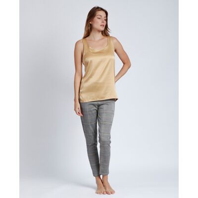 Admas Camiseta interior de mujer sin mangas de tela satén. (46) Oro mujer Admas Camiseta interior de mujer sin mangas de tela satén. (46) Oro mujer