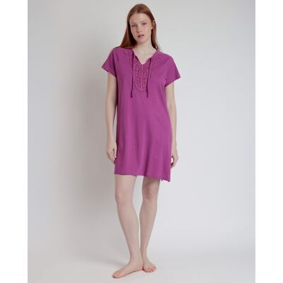Admas Vestido de manga corta de punto viscosa corto. (46) Morado mujer Admas Vestido de manga corta de punto viscosa corto. (46) Morado mujer