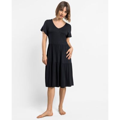 Admas Vestido de manga corta de punto viscosa corto. (46) Negro mujer Admas Vestido de manga corta de punto viscosa corto. (46) Negro mujer