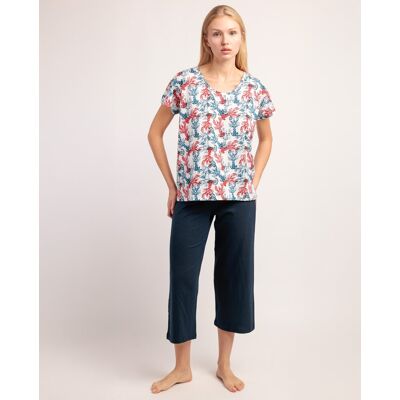 Admas Pijama corto de mujer de punto viscosa en color azul marino. (42) Azul marino mujer Admas Pijama corto de mujer de punto viscosa en color azul marino. (42) Azul marino mujer