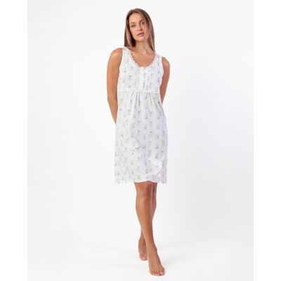 Admas Camisón midi de mujer de punto de algodón con detalles de puntilla lencera. (42) Blanco mujer Admas Camisón midi de mujer de punto de algodón con detalles de puntilla lencera. (42) Blanco mujer