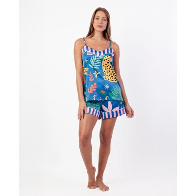 Admas Pijama corto de mujer de tela satén en color multicolor. (46) Multicolor mujer Admas Pijama corto de mujer de tela satén en color multicolor. (46) Multicolor mujer