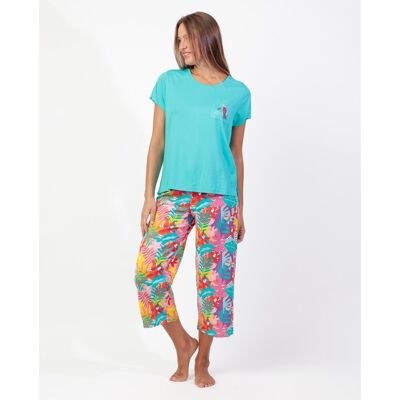 Admas Pijama corto de mujer de punto viscosa en color turquesa. (48) Turquesa mujer Admas Pijama corto de mujer de punto viscosa en color turquesa. (48) Turquesa mujer