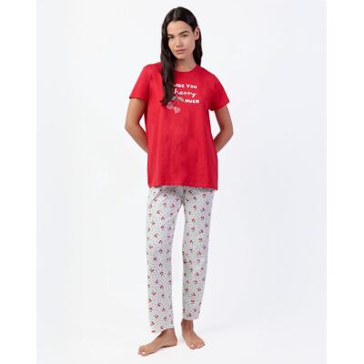 Admas Pijama de mujer de punto de algodón detalles en relieve. (46) Rojo mujer Admas Pijama de mujer de punto de algodón detalles en relieve. (46) Rojo mujer