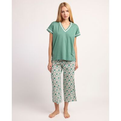 Admas Pijama corto de mujer de punto viscosa en color verde. (40) Verde mujer Admas Pijama corto de mujer de punto viscosa en color verde. (40) Verde mujer