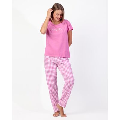 Admas Pijama de mujer de punto de algodón con detalles bordados. (46) Rosa mujer Admas Pijama de mujer de punto de algodón con detalles bordados. (46) Rosa mujer