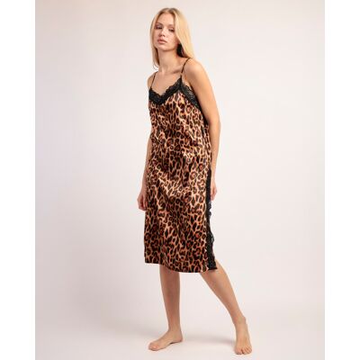 Admas Camisón midi de mujer de tela satén con detalles de puntilla lencera. (46) Multicolor mujer Admas Camisón midi de mujer de tela satén con detalles de puntilla lencera. (46) Multicolor mujer