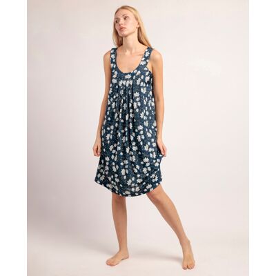 Admas Camisón midi de mujer de punto estampado con estampado floral. (42) Azul marino mujer Admas Camisón midi de mujer de punto estampado con estampado floral. (42) Azul marino mujer